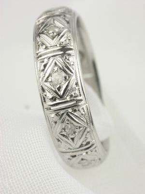 Art Deco Filigree Diamond Eternity Band