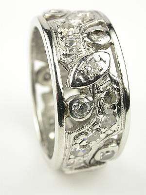 Platinum and Diamond Antique Wedding Ring