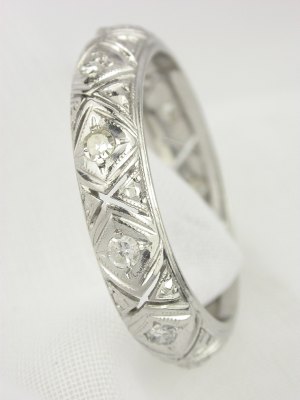 Art Deco Filigree Diamond Eternity Band