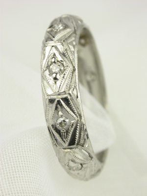 Art Deco Filigree Diamond Eternity Band