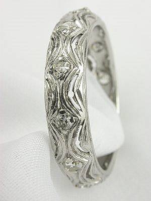 Antique Art Deco Filigree Wedding Ring