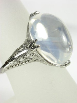 Antique Edwardian Filigree Moonstone Ring
