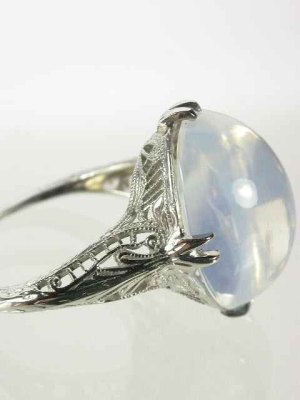 Antique Edwardian Filigree Moonstone Ring