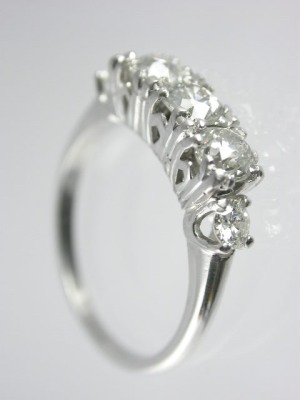 Edwardian Platinum and Diamond Wedding Ring