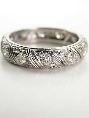 Filigree and Diamond Antique Wedding Ring