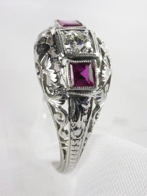 Antique Art Deco Ruby Engagement Ring