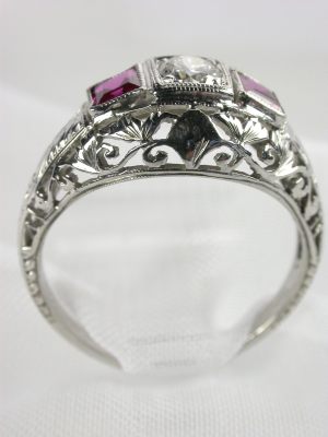 Antique Art Deco Ruby Engagement Ring