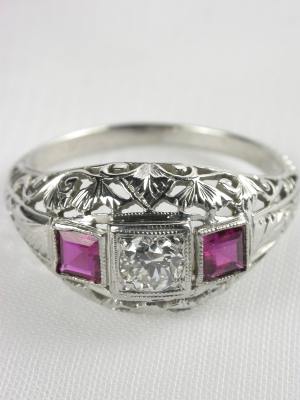 Antique Art Deco Ruby Engagement Ring