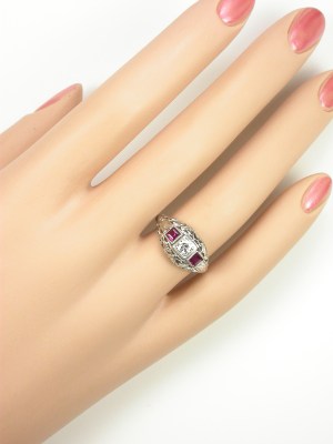 Antique Art Deco Ruby Engagement Ring