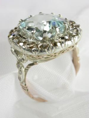 Aquamarine Antique Victorian Ring