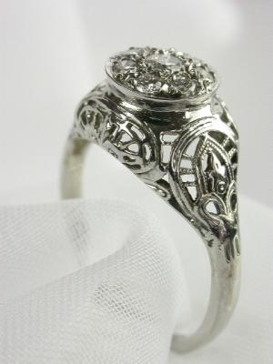 Art Deco Filigree Antique Engagement Ring