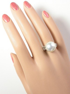 Antique Mobe Pearl Engagement Ring