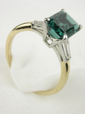 Two Toned Tourmaline Engagement Ring