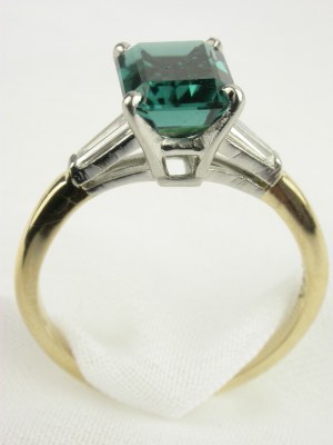 Two Toned Tourmaline Engagement Ring