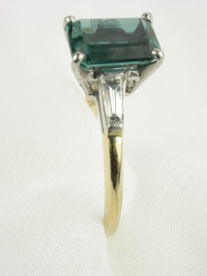 Two Toned Tourmaline Engagement Ring
