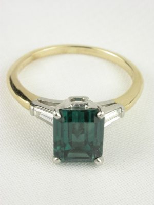 Two Toned Tourmaline Engagement Ring