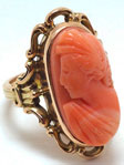 Victorian Coral Antique Ring
