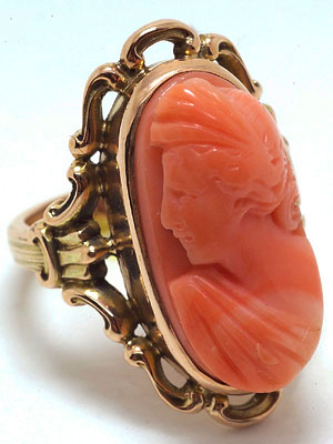 Victorian Coral Antique Ring