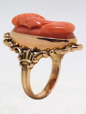 Victorian Coral Antique Ring