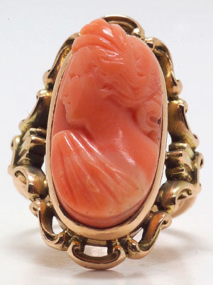 Victorian Coral Antique Ring