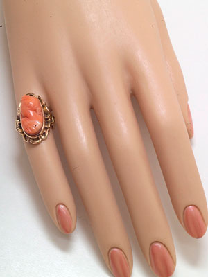 Victorian Coral Antique Ring