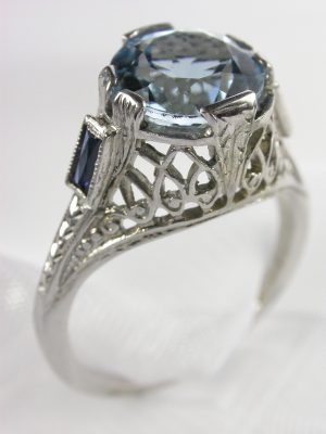 Edwardian Antique Aquamarine Engagement Ring