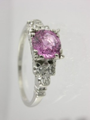 Antique Pink Sapphire Engagement Ring