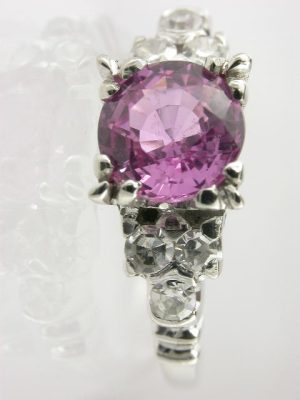 Antique Pink Sapphire Engagement Ring