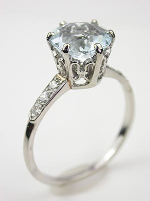 Antique Aquamarine Engagement Ring