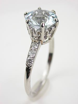 Antique Aquamarine Engagement Ring