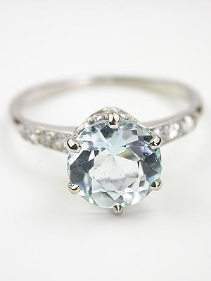 Antique Aquamarine Engagement Ring