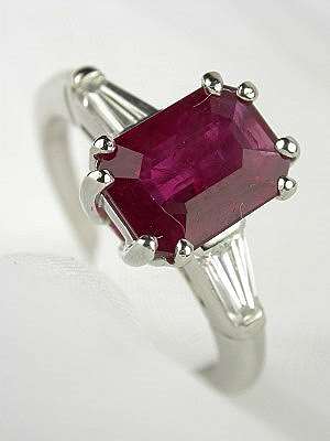 Classic Ruby Engagement Ring in Platinum