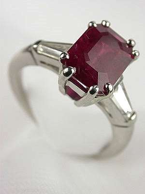 Classic Ruby Engagement Ring in Platinum