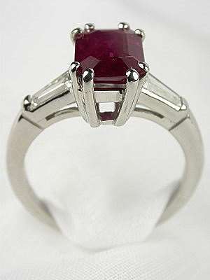 Classic Ruby Engagement Ring in Platinum