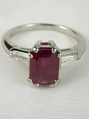 Classic Ruby Engagement Ring in Platinum