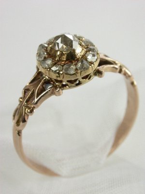 Victorian Rose  Gold Antique Engagement Ring