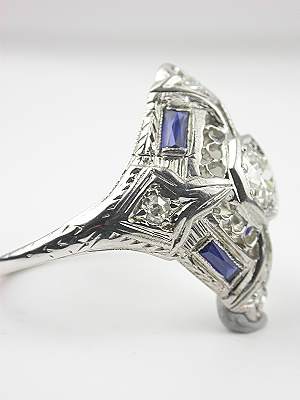 Art Deco Filigree Antique Cocktail Ring