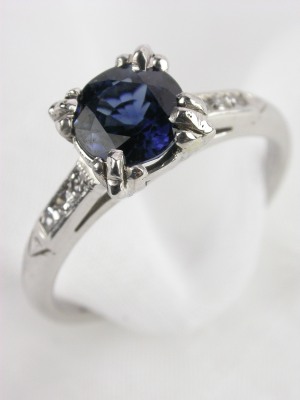 Classic 1947 Antique Sapphire Engagement Ring