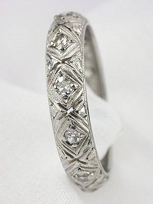 Antique Art Deco Filigree Wedding Ring