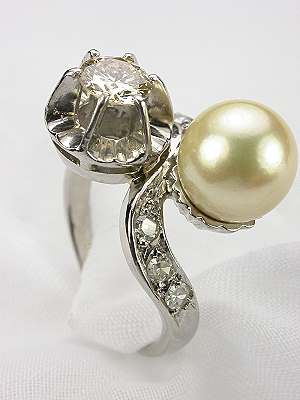 Vintage Pearl Engagement Ring