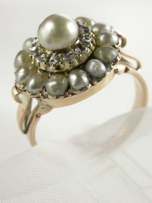 VIctorian Antique Pearl Engagement Ring