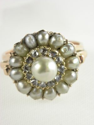 VIctorian Antique Pearl Engagement Ring