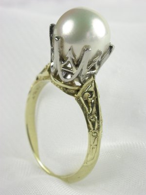Edwardian Pearl Antique Engagement Ring