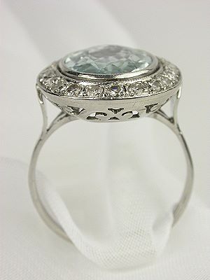 Vintage 1950s Aquamarine Engagement Ring