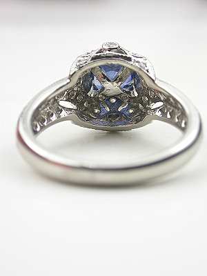 Antique Style Platinum Sapphire Engagement Ring