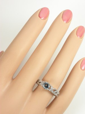 Charming Floral Aquamarine Engagement Ring