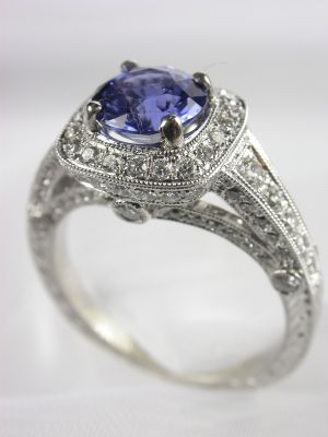 Sapphire and Diamond Engagement Ring