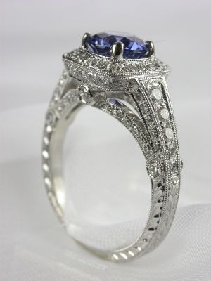 Sapphire and Diamond Engagement Ring