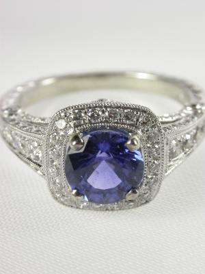 Sapphire and Diamond Engagement Ring