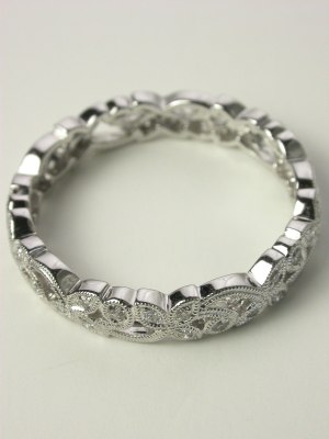 Floral and Diamond Wedding Ring